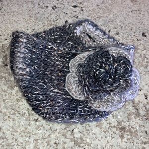 UEC Headband/Ear warmer shades of bk , wh & gray with golden sequins adult size